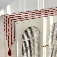 Kem Đỏ Phong Cách Bàn Chạy Ngày Lễ Trang Trí Bàn Trang Trí Khăn Trải Bàn Dài Tủ Tivi Ngăn Kéo Tủ Cà Phê Chống Bụi Bao Vải