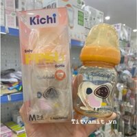 [Kèm đục lỗ núm ti] Bình sữa Kichilachi PPSU cổ rộng 160ml/260ml