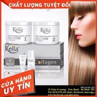 KEM DUỖI TÓC COLLAGEN KELLA STRONG-500ml *2 hộp xám( duỗi tóc thẳng tự nhiên ,mềm mượt ,giữ độ ẩm tóc khỏe hàng công ty)