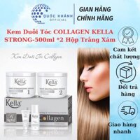 Kem Duỗi Tóc COLLAGEN KELLA STRONG-500ml *2 Hộp Xám( Duỗi Tóc Thẳng Tự Nhiên ,Mềm Mượt ,Giữ Độ Ẩm Tóc Khỏe Hàng C.ty)