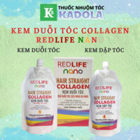 Kem Duỗi Tóc - Kem dập tóc tại nhà siêu thẳng siêu bóng REDLIFE NANO Collagen 500ml | Thuốc nhuộm tóc Kadola