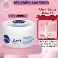 kem dưỡng ẩm body nivea soft 200ml chuyên sâu giúp trắng da,cấp ẩm