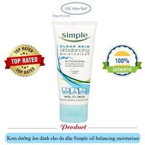 Kem dưỡng ẩm cho da dầu Simple Clear Skin Oil Balancing Moisturiser 75ml