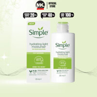 Kem Dưỡng Ẩm Da Mặt Simple, Sữa Dưỡng Cấp Nước Sáng Trắng Phục Hồi Da Hydrating Light Moisturiser 125ml