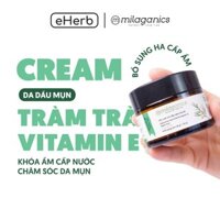 Kem dưỡng ẩm da mặt tinh dầu tràm trà ngừa mụn, khóa ẩm, không bết rít MILAGANICS 50gr (hũ)