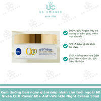 Kem dưỡng ẩm giảm nếp nhăn dành cho da khô tuổi 60+ Nivea Q10 Power 60+ Anti Wrinkle Replenishing Cream 50ml
