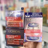 Kem Dưỡng Ẩm Loreal Revitalift Laser X3 Chống Lão Hoá Giảm Thâm Nám Ngày Đêm 50ML