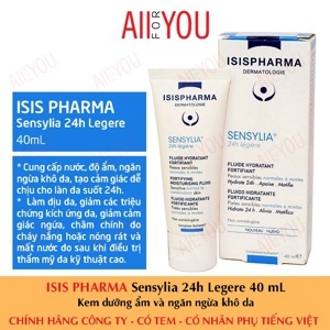 Kem dưỡng ẩm và ngăn ngừa khô da Isis Pharma Sensylia 24h 40ml