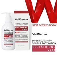 Kem dưỡng Body Wellderma Super Glutathione V900 Tone Up Body Lotion 300ml Hàn Quốc, Kem dưỡng thể giúp trắng da, khử mùi