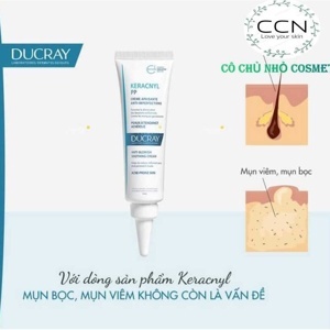 Kem dưỡng cân bằng dầu giảm viêm mụn Ducray Keracnyl PP Anti-Blemish Soothing Cream 30ml