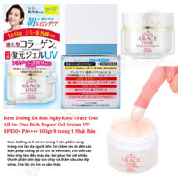 Kem Dưỡng Da Ban Ngày Kose Grace One All-in-One Rich Repair Gel Cream UV SPF50+ PA++++ 100gr dành cho các mẹ 40-50 tuổi