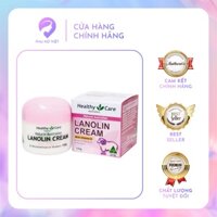 KEM dưỡng da Lanolin Cream với tinh dầu hoa anh thảo Healthy Care, 100g