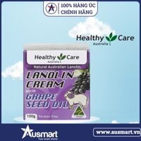 Kem dưỡng da nhau thai cừu & tinh chất hạt nho Healthy Care Lanolin Cream With Grape Seed Oil 100g