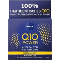 KEM DƯỠNG DA NIVEA Q10 Power Anti Wrinkle + Firming tái tạo da Ban đêm 50ml