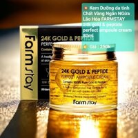 Kem Dưỡng da tinh Chất Vàng Ngăn NGừa Lão Hóa FARMSTAY 24k gold & peptide perfect ampoule cream 80ml