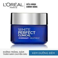 Kem dưỡng da trắng mịn và giảm thâm nám ban đêm L'Oreal Paris White Perfect Clinical