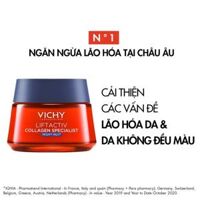 Kem dưỡng giúp sáng da, mờ thâm nám ban đêm Vichy Liftactiv Collagen Specialist night 50ml