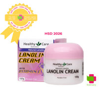 Kem dưỡng mỡ cừu, nhau cừu Healthy Care Lanolin Cream Sheep Placenta và Vitamin E, Úc (100g) cấp ẩm da cho mọi lứa tuổi