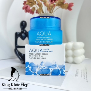 Kem dưỡng ẩm cho da hỗn hợp Nature Republic Super Aqua Max Fresh Watery Cream 80ml