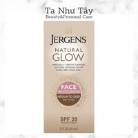 Kem Dưỡng Nâu Cho Da Mặt Jergens Natural Glow Self Tanner Face Moisturizer, SPF 20
