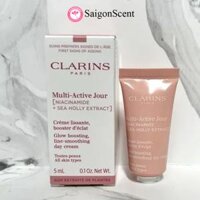 Kem dưỡng ngày giảm nếp nhăn, chống oxy hóa dành cho da thường và da khô Clarins Multi-Active Day Cream 5mL