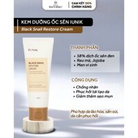 Kem dưỡng ốc sên IUNIK BLACK SNAIL RESTORE CREAM