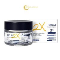 Kem dưỡng Prettyskin Melas 2X Night Cream 50ml Hàn Quốc Kem dưỡng da ban đêm Hỗ trợ dưỡng trắng giảm thâm sạm nám