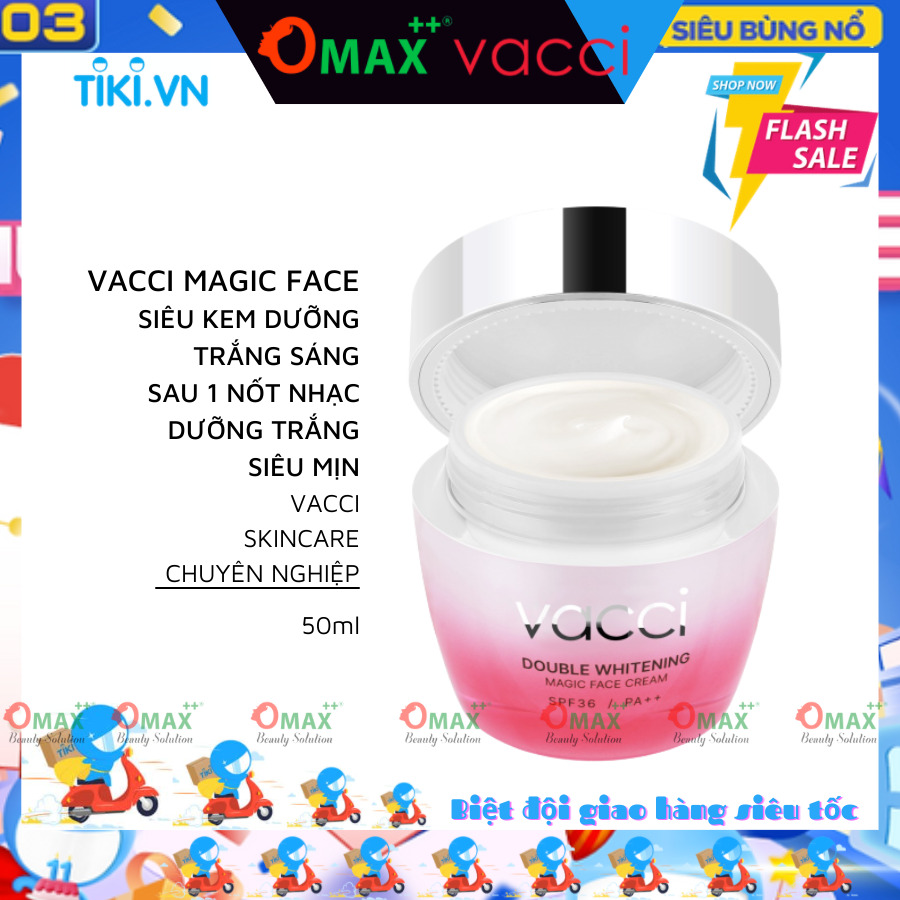 Kem dưỡng trang điểm trắng da mặt - Vacci Double Whitening Magic Face Cream