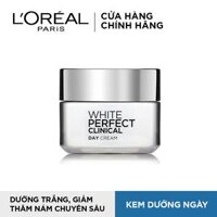 Kem dưỡng trắng mịn và giảm thâm nám ban ngày LOreal Paris White Perfect Clinical Day SPF 19PA +++ 50ml [bonus]