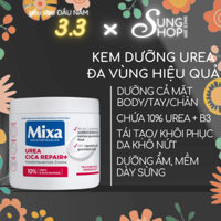 Kem dưỡng Urea 10% 3 trong 1 Mixa cho mặt tay chân và body cho da khô bong dưỡng ẩm làm mềm khôi phục da hiệu quả