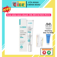 Kem giảm mụn nhanh 24h BEUACNES PLUS mụn trứng cá, chiết xuất rau má, hỗ trợ mờ thâm mụn 15g