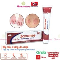 Kem giảm vẩy nến, á sừng, tổ đỉa Zacanes từ chất Niacinamide, có thêm nano bạc, kẽm Oxyd và Vitamin E tuýp 20g