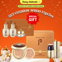 (Kèm Gift) Set phấn nước tái sinh WHOO Cheongidan Radiant Essence Cushion SPF50+/PA++ 15gx2ea