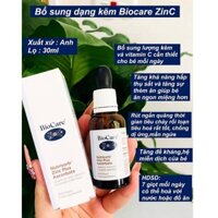 Kẽm giọt Zinc Biocare Anh 30ml cho trẻ từ 1 tháng