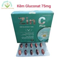 Kẽm Gluconat 75mg Giúp Ăn Ngon, Tăng Đề Kháng, Mọc Tóc, Móng, Đẹp Da hộp 100v