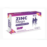 Kẽm Gluconat Zin C Mega 80mg Hộp 30 viên( dùng 1 tháng)