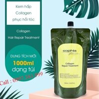KEM HẤP, Ủ COLLAGEN PHỤC HỒI TÓC HƯ TỔN Sophia Paltinum Hàn Quốc 1000ML