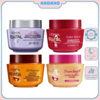 Kem hấp ủ tóc Loreal Elvital Đức siêu mượt, siêu phục hồi tóc nhuộm, tóc rối - Hàng Đức
