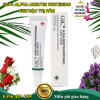 Kem hỗ trợ giảm thâm nám làm trắng da GSC ALPHA ARBUTIN WHITENING CLINIC CREAM 15ml, t rị nám tàn nhang hiệu quả
