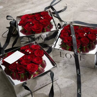 [Kèm hoa] Hộp mica quà tặng hoa hồng sáp, bó hoa valentine qùa tặng tình nhân trái tim 8.3 sinh nhật thầy cô tốt nghiệp