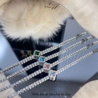 [KÈM HỘP ĐỰNG] Vòng tay nữ titan dây đính đá cỏ 4 lá LULUSHOP đơn giản sang trọng thanh lịch tiểu thư Hàn Quốc