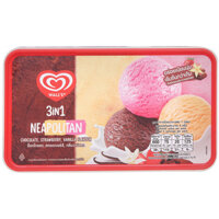 Kem hộp socola vani dâu Wall’s 3in1 Neo 390g