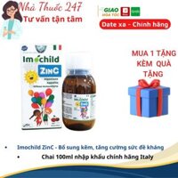 Kẽm Imochild ZinC kẽm cho trẻ, lysin vitamin giúp tăng đề kháng bé ăn ngon hộp 100ml