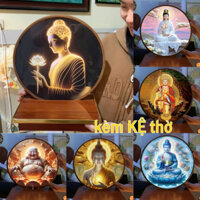 (Kèm Kệ) Tranh Phật có đèn nhiều mẫu có đèn thờ cúng quà tặng tráng trí tường khung ảnh đồ thờ
