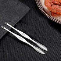 Kềm kìm kẹp càng cua ghẹ, tách vỏ hạt cứng Inox cao cấp - Dụng cụ kẹp càng cua ăn hải sản - 2 xiên lấy thịt cua