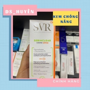 Kem làm giảm mụn và chống nắng SPF50, không gây nhờn da SVR Sebiaclear Crème Spf 50 50ml