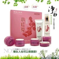 Kem loại bỏ tàn nhang Safflower chính hãng Làm trắng da Loại bỏ tàn nhang Chăm sóc da 3 + 2 Bộ năm mảnh Kem ngủ buổi sáng Loại bỏ vết thâm dưỡng ẩm