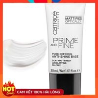 Kem lót Catrice Prime & Fine Pore Refining Anti Shine Base Oil - mịn lì ,se khít lỗ chân lông, kiềm dầu cực tốt