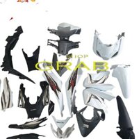 [KÈM LUÔN TEM XE] Bộ vỏ nhựa màu Trắng Ghi cho xe Wave RSX 110 - nhựa ABs cao cấp