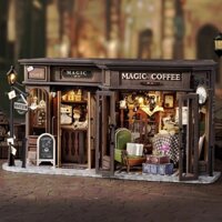 Kèm Mica và keo dán gỗ - Mô hình nhà gỗ búp bê Dollhouse lắp ráp DIY - F041 Magic Coffee